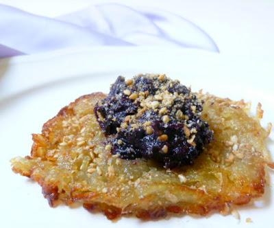 rosti di patate con purè di carote