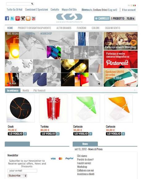Shopping online: il nuovo e_commerce  Designtrasparente