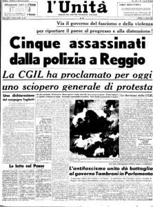 I violenti contro lo sciopero, titola l’Unità di oggi. A Genova dissero che i black bloc seminarono violenza ma la polizia bastonò, a sangue, ragazzi inermi, famiglie. Preparano il terreno per tornare al 7 luglio 1960, il Tambroni di turno darà l...