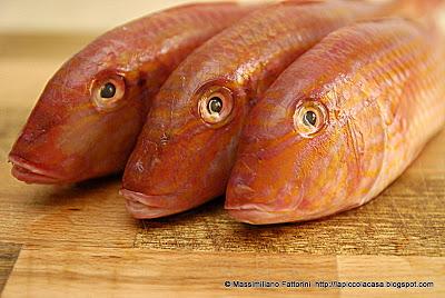 Il pesce: Triglie di scoglio alla piastra con timo, erba cipollina e  fiocchi di sale al limone