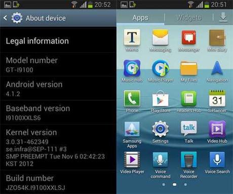 Anteprima Android 4.1.2 Samsung Galaxy S II : Disponibile la ROM I9100XXLSJ link Download e video