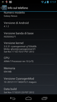 Cyanogenmod: disponibile la CM10 Nightly 20121117 Cyanogenmod: disponibile la CM10 Nightly 20121117