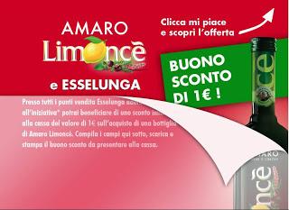 Coupon da stampare di 1 € per acquisto Amaro Limoncè da Esselunga