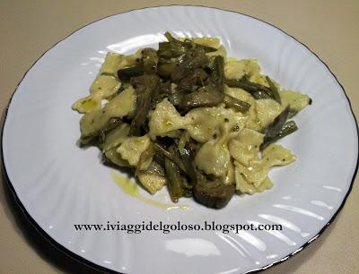 RICETTE DI PASTA FRESCA .... FARFALLINE CON CARCIOFI ...