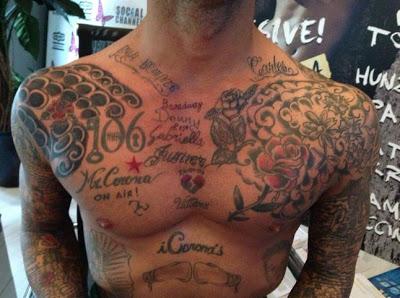 Corona su facebook non fa tabù dei suoi tatoo