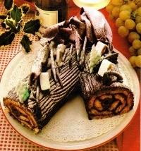 tronco di castagne,zucchero,buche,ceppo,tronchetto,natale,cioccolato,glassare,arrotolato,senza forno