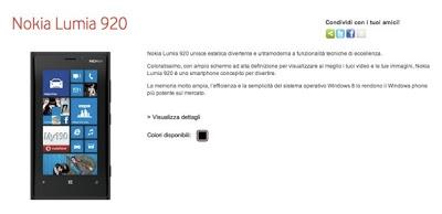 Vodafone ufficializza le offerte dei Lumia 920 e 820