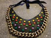 necklace with multicolor studs