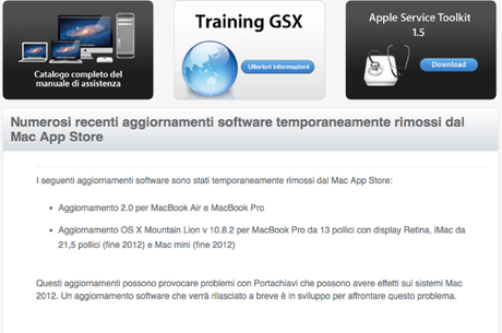 Apple rimuove alcuni aggiornamenti