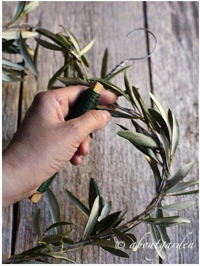 olive, oil and decorations for Christmas