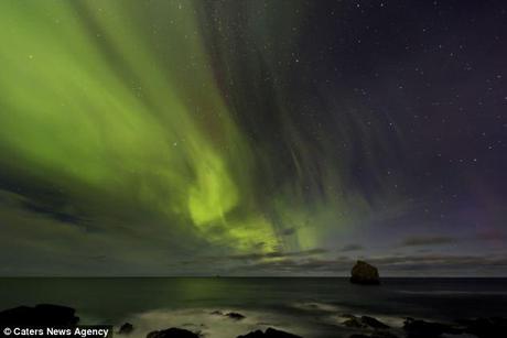 Snapped: Landscape photographer Iurie Belegurschi captured the sighting by chance in the spectacular Reykjanes peninsula of Iceland