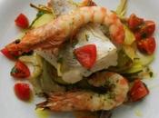 Nasello, gamberi verdure agli agrumi