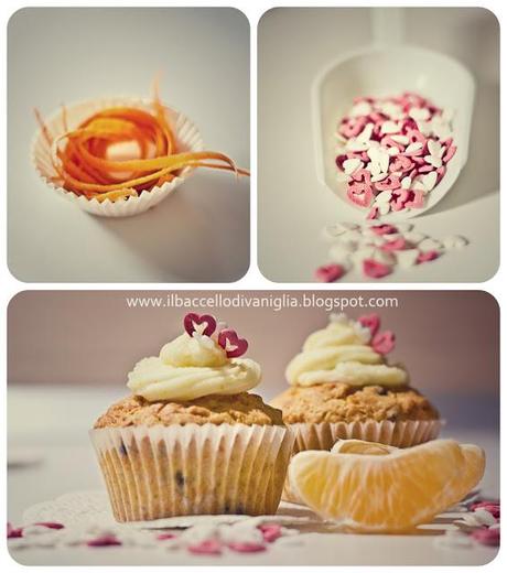 Cupcakes alle carote con frosting all'arancia