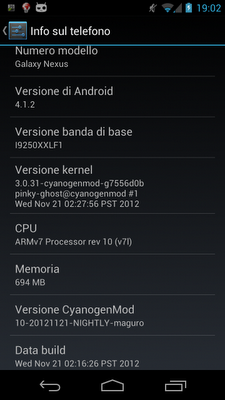 CyanogenMod: CM10 Nightly 20121121