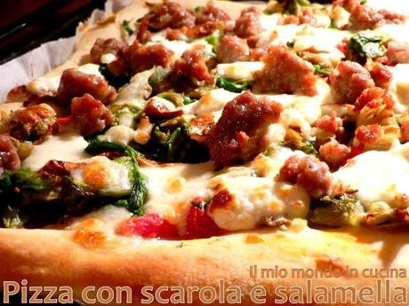 PIZZA CON SALAMELLA E SCAROLA