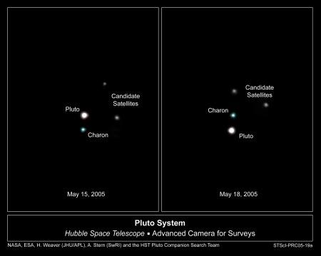 Plutone, Caronte e due nuovi satelliti