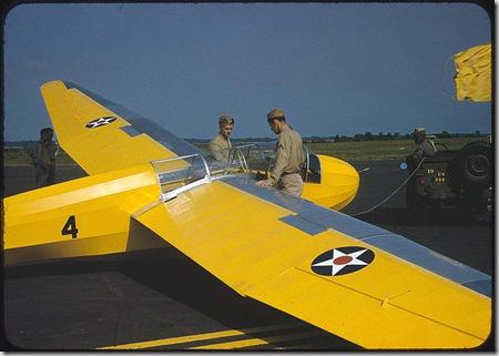 Marine glider at Page Field. Parris Island, South Carolina, May 1942. Reproduction from color slide. Photo by Alfred T. Palmer. Prints and Photographs Division, Library of Congress