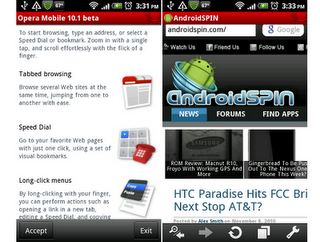 Disponbile Opera 10.1 beta per Android
