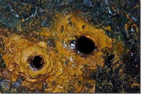 DA VITTORIANO VANCINI - ET: suolo, roccia ricoperta da mineralizzazioni miste con presenza principale di limonite, stalagmiti in formazione