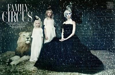 FAMILY CIRCUS... W Magazine December 2010 by Paolo Roversi with Arizona Muse, Lindsey Wixon, Britt Maren