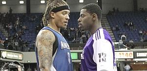  Michael Beasley, sin, faccia a faccia con Tyreke Evans. Ap