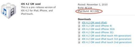 iPad - Apple rilascia una nuova build di iOS 4.2 specifica