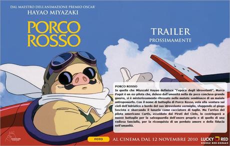 Porco Rosso di Hayao Miyazaki nelle sale italiane il 12/11. Pompoko di Isao Takahata a dicembre in dvd.