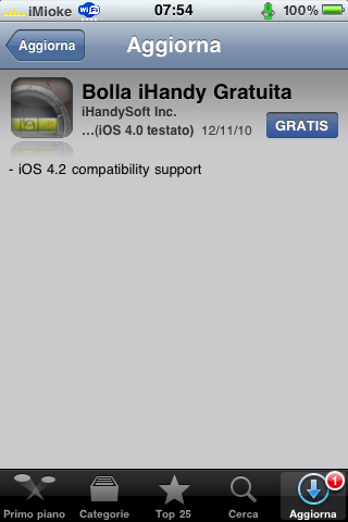 AppStore - Bolla iHandy si aggiorna