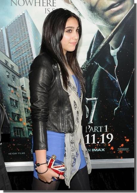 Lourdes Leon: Alexander McQueen Union Jack box leather clutch & skull scarf