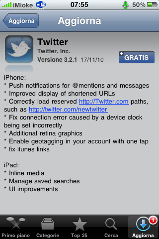 AppStore - Twitter si aggiorna alla V.3.2 con interessanti novità