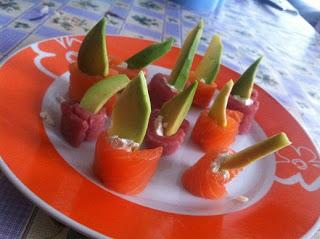 Sashimi con Philadelphia e Avocado