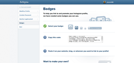 Come inserire il badge di Instagram su piattaforma Blogger