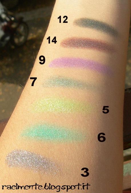 Review e Swatches MUA (Make Up Accademy) Mono Eyeshadow n. 3, 5, 6, 7, 9, 12, 14