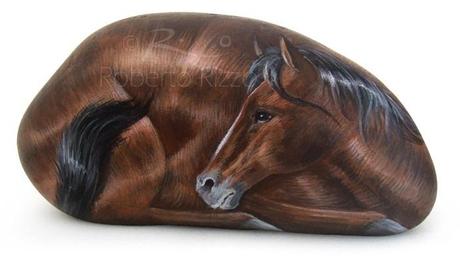 Rock painting | Cavallo dipinto su pietra