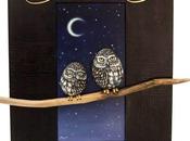 Spicchio luna: quadro-portachiavi sassi dipinti
