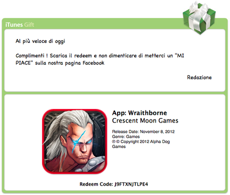 REDEEM CONTEST : All’interno 2 Codici Redeem per il gioco WRAITHBORNE per iPhone [Recensione]