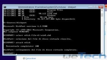 Come installare Windows 8 su un file VHD, senza formattare e creare partizioni