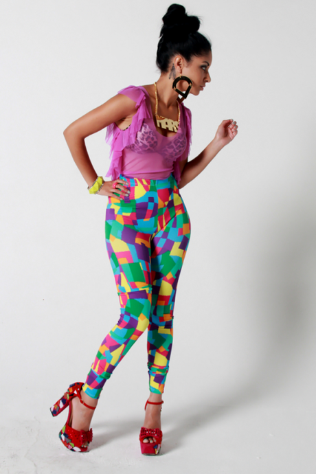 Rich Girl's Closet, Neon Patchwork Leggings, leggings neon, leggings fluo, shopping online, fashion blogger