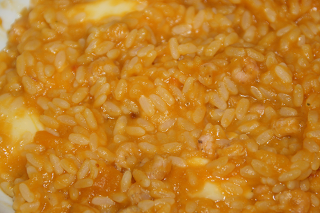 Risotto di zucca, gamberi e fontina