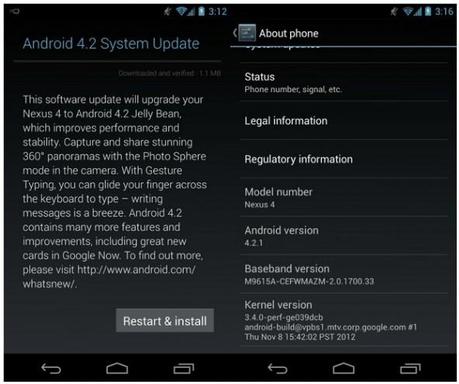 Inizia il Roll Out di Android 4.2.1 da parte di Google!