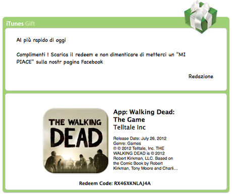 REDEEM CONTEST : All’interno 2 Codici Redeem per il gioco THE WALKING DEAD per iPhone e iPad [Recensione]