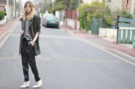 Slouchy leather trousers