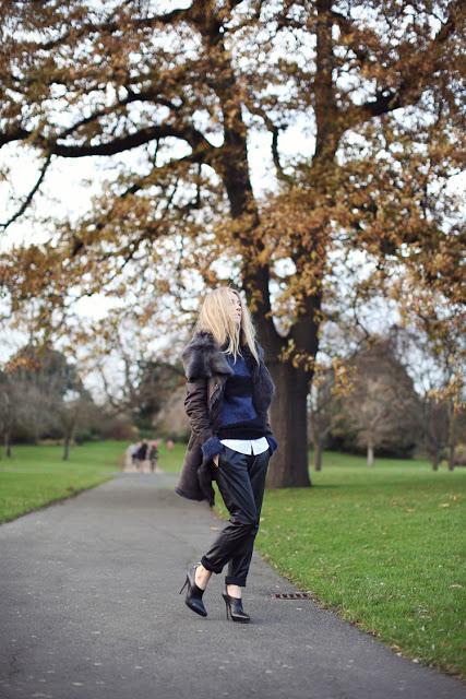 Slouchy leather trousers