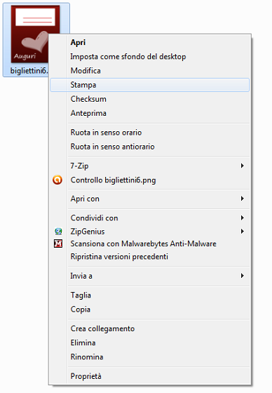 Il menu rapido di Windows