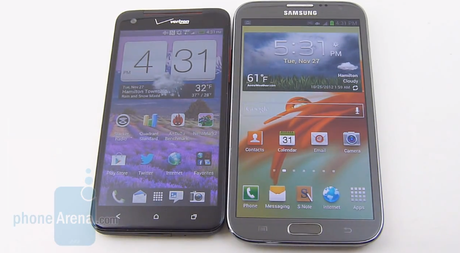 Samsung Galaxy Note 2 vs HTC DNA:video confronto tra giganti!