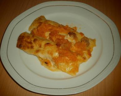 CANNELLONI FATTI IN CASA CON RIPIENO DI ZUCCA E SALSICCIA