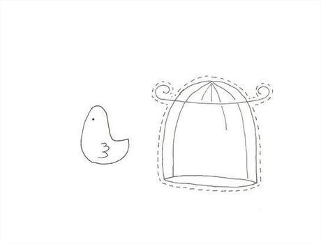 Felt Mania – Felt bird in cage Felt Mania – Felt bird in cage