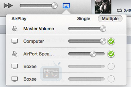 iTunes 11 mini lettore consente di controllare più dispositivi AirPlay