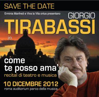 Giorgio Tirabassi per Viva la Vita Onlus, il 10 dicembre a Roma