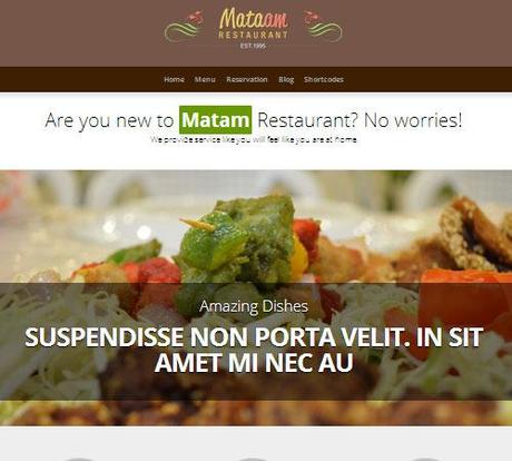 restaurant wp theme